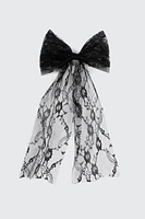 Ardene Lace Hair Bow in Black