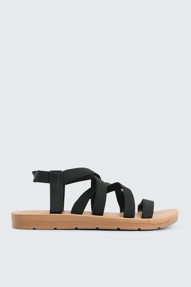 Ardene Elastic Strappy Sandals in | Size