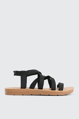 Ardene Elastic Strappy Sandals in | Size