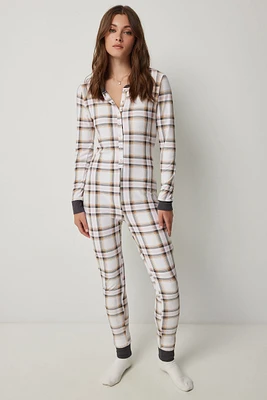 Ardene Festive Print Onesie PJ in | Size | Polyester/Elastane | Eco-Conscious