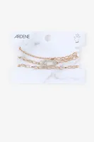 Ardene 3-Pack Gold-Tone Bracelets with Safety Pin