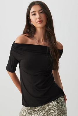 Ardene Off Shoulder Long T-Shirt in | Size | Elastane/Viscose