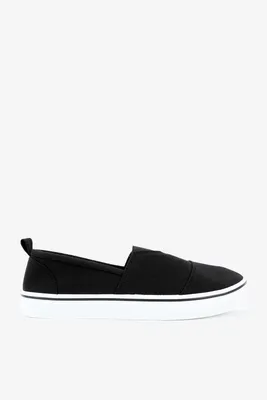 Ardene Black Canvas Slip-On Sneakers | Size