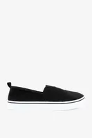 Ardene Black Canvas Slip-On Sneakers | Size 9