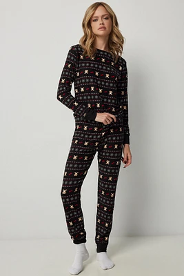 Ardene Skinny Jogger PJ Set in | Size | Polyester/Elastane | Eco-Conscious