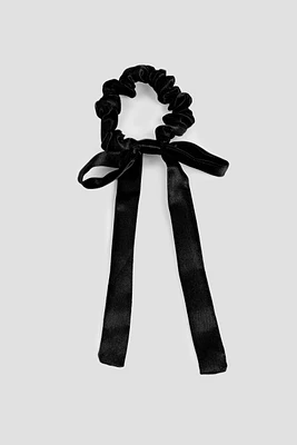 Ardene Satin Bow Scrunchie in Black