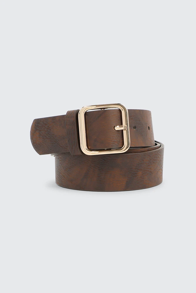 Ardene Faux Leather Belt in Brown | Size