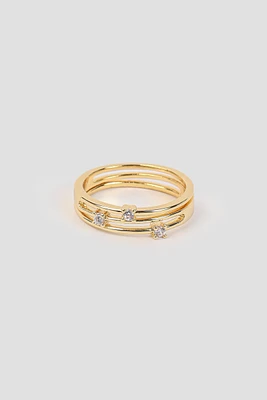 Ardene 14K Gold Plated Three-Row Ring | Size