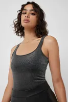 Ardene Black & Silver Shiny Bodysuit | Size | Nylon