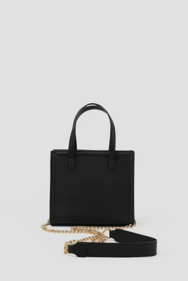Ardene Small Top Handle Tote Bag in | Faux Leather/Polyester