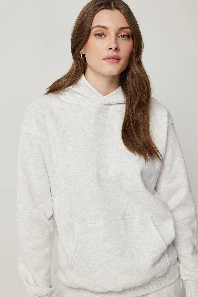 Ardene Classic Hoodie in Light Haze Grey | Size | Polyester/Cotton | Fleece-Lined | Eco-Conscious