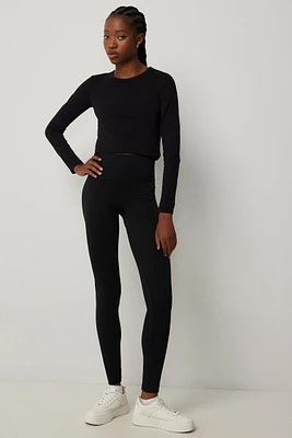 Ardene Pintuck Leggings with Slimming Waistband in | Size | Polyester/Spandex