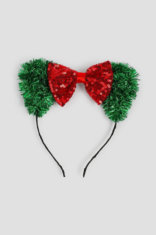 Ardene Festive Cat Ear headband in Red