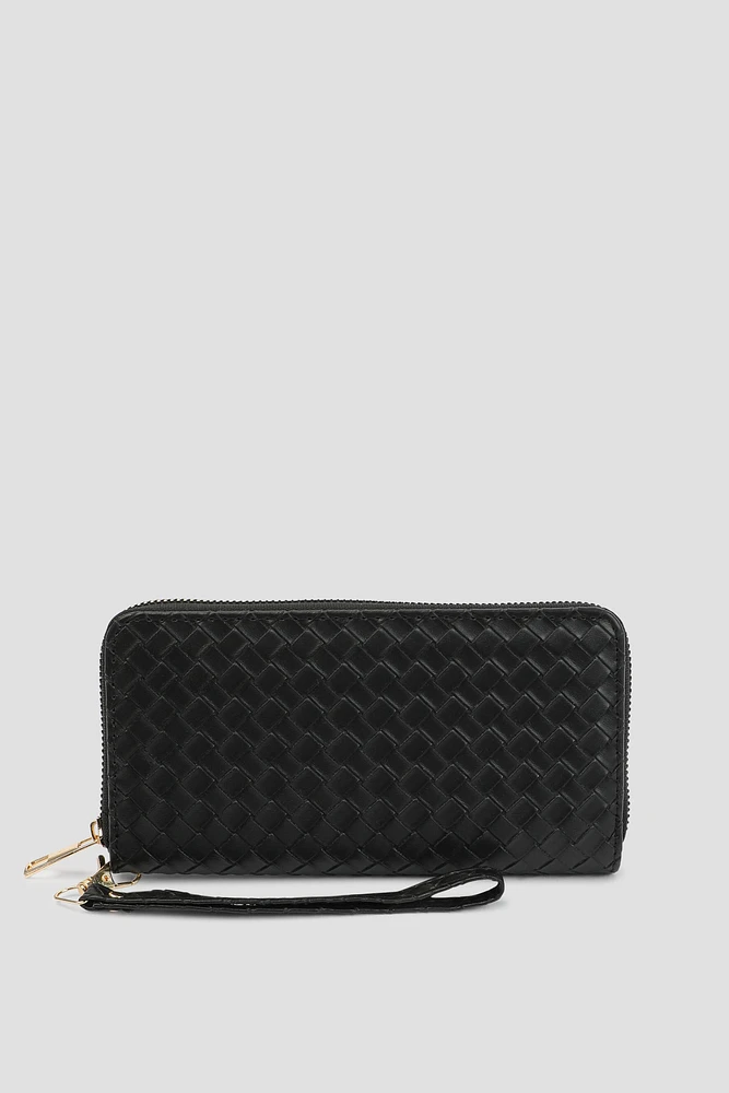 Ardene Basket Weave Rectangular Wallet in | Faux Leather/Polyester