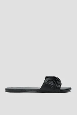 Ardene One-Band Bow Sandals in | Size | Faux Leather