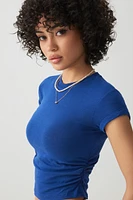 Ardene Ruched Side T-Shirt in | Size | Cotton/Elastane/Viscose