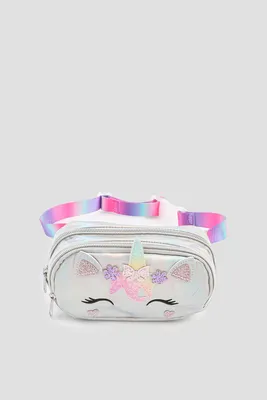 Ardene Animal Fanny Pack in Silver | Faux Leather