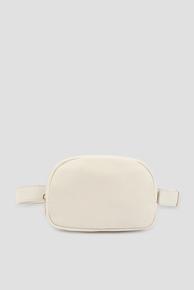 Ardene Faux Leather Fanny Pack in Beige | Faux Leather/Polyester