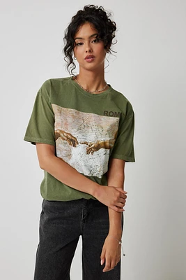 Ardene Roma Graphic T-Shirt in Khaki | Size