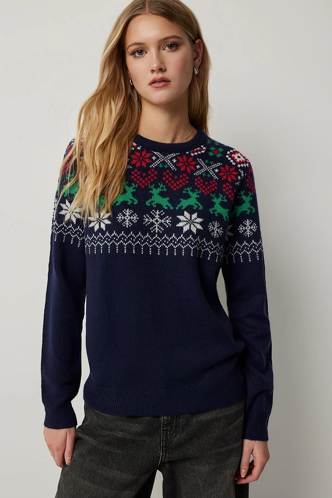 Ardene Ugly Christmas Sweater in Dark | Size | 100% Acrylic