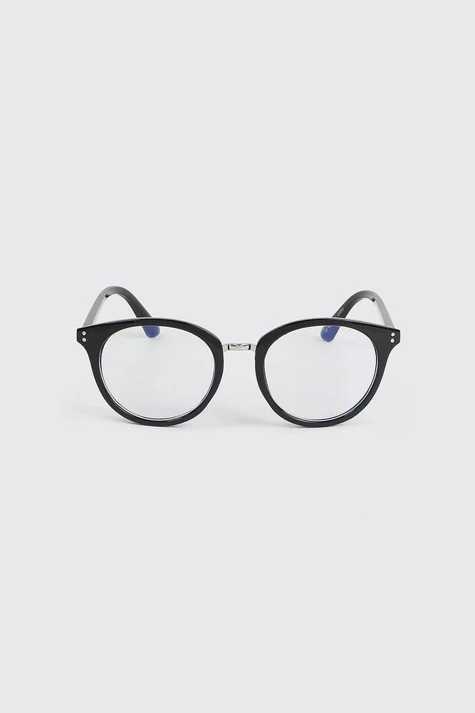 Ardene Blue Light Blocking Round Glasses in Black