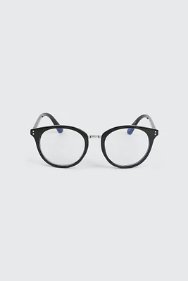 Ardene Blue Light Blocking Round Glasses in Black