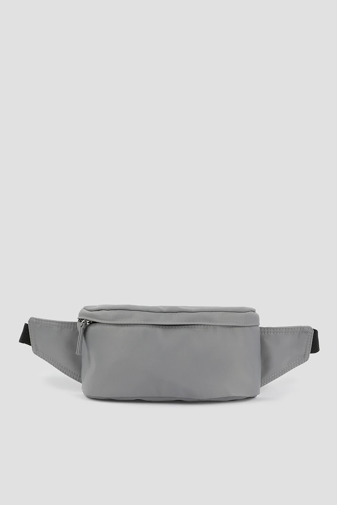 Ardene Two-Compartment Fanny Pack in Grey | Polyester | Eco-Conscious