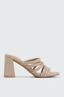 Ardene Flare Heel Strappy Sandals in Beige | Size | Eco-Conscious