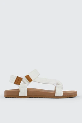 Ardene Strappy Sports Sandals in White | Size