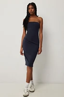 Ardene Midi Strapless Dress in Dark Blue | Size 2XS | Polyester/Spandex