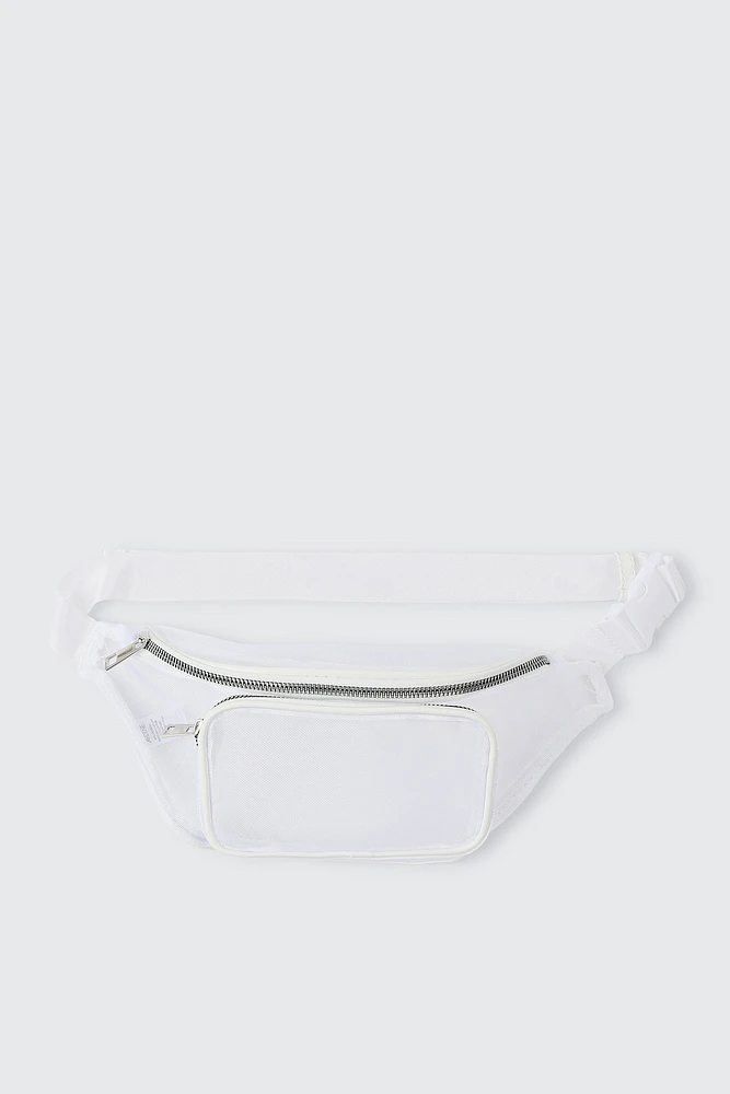 Ardene Nylon Fanny Pack in White | 100% Recycled Polyester | Eco-Conscious