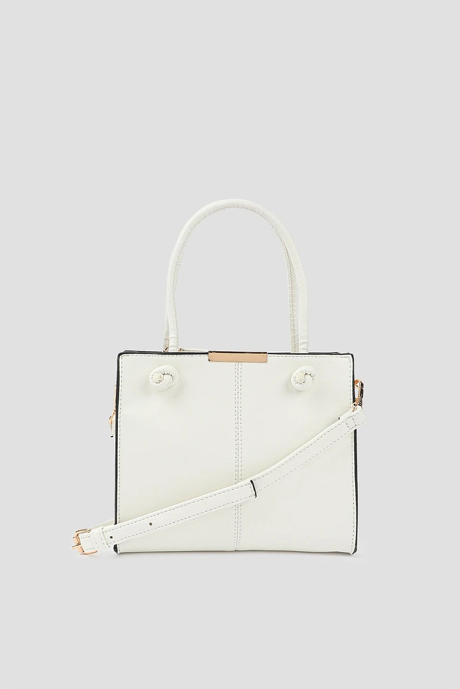 Ardene Knotted Handle Tote Bag in | Faux Leather/Polyester