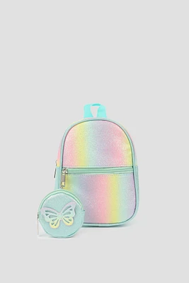 Ardene Kids Backpack with Coin Purse in Light Blue