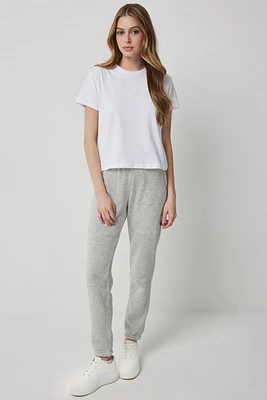Ardene D-Ring Sweatpants in Light Grey | Size | Fleece-Lined