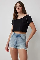 Ardene Ultra Crop Boxy T-Shirt in | Size | 100% Cotton