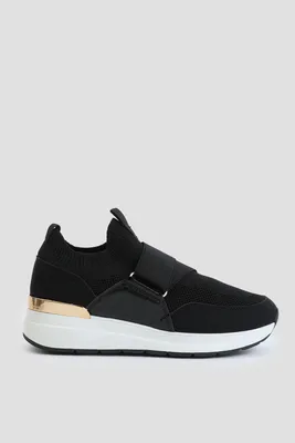 Ardene Black Slip-On Sock Sneakers | Size