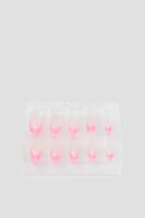 Ardene Almond Shaped Clear Fake Nails in Light Pink