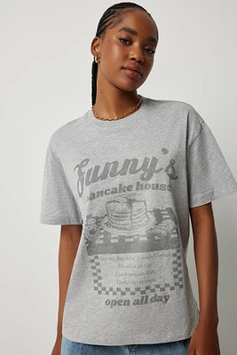 Ardene Oversized Graphic T-Shirt in Grey | Size | 100% Cotton