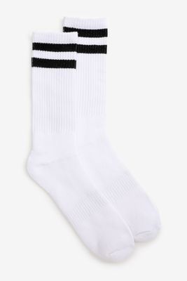 Ardene Man Terry-Lined Crew Socks for Men in White | Polyester/Cotton/Elastane