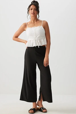 Ardene Culottes with Side Slits in | Size | Polyester/Elastane