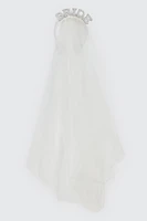 Ardene Bride Headband with Veil in White