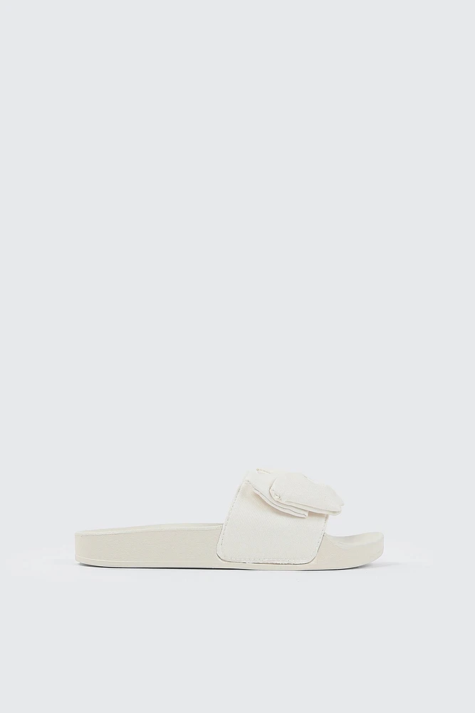 Ardene Kids Slides with Bow Detail in | Size