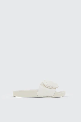 Ardene Kids Slides with Bow Detail in | Size