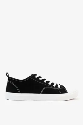 Ardene Man Low Top Sneakers with Toe Cap in Black | Size | Rubber