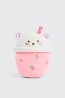 Ardene Strawbery Bubble Tea Pillow in Light Pink | Polyester