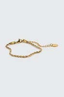 Ardene Stainless Steel Twisted Chain Bracelet in Gold