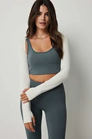 Ardene Sport Shrug in White | Size | Nylon/Elastane | Eco-Conscious