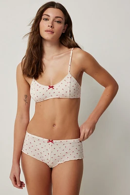 Ardene Pointelle Boyshort Panty in Light Pink | Size | Polyester/Rayon