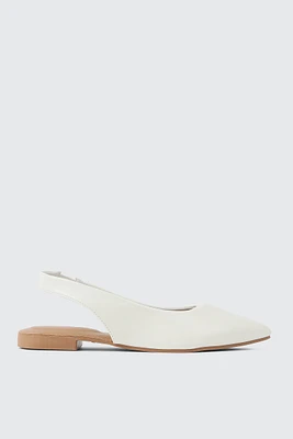 Ardene Pointed Toe Slingback Flats in | Size | Faux Leather | Eco-Conscious
