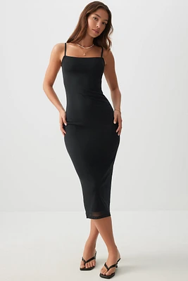 Ardene Bodycon Mesh Maxi Dress in | Size | Polyester/Spandex